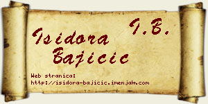 Isidora Bajičić vizit kartica
